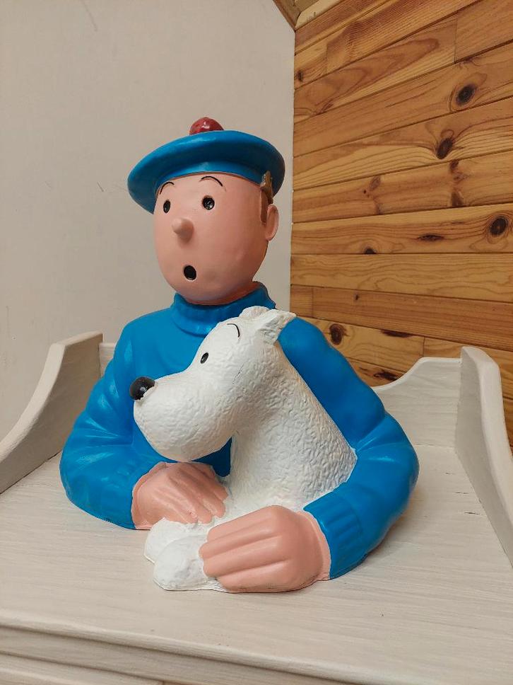 Borstbeeld kuifje blauw, Verzamelen, Stripfiguren, Zo goed als nieuw, Beeldje of Figuurtje, Kuifje, Ophalen