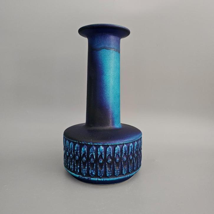 Vintage West-Duitse Fat Lava vaas. Fohr Keramik 375-30 blauw, Antiek en Kunst, Antiek | Vazen, Ophalen of Verzenden
