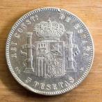 5 pesetas alphons XIII 1898, Ophalen of Verzenden, Overige landen, Losse munt, Zilver