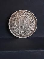 1 francs Zwitserland 1944 Zilver., Postzegels en Munten, Munten | Europa | Niet-Euromunten, Ophalen of Verzenden