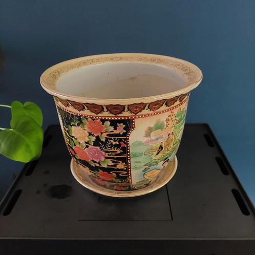 bloempot met Japanse afbeelding, Antiek en Kunst, Antiek | Vazen, Ophalen