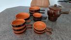 Fonduepan op rechaud met set vuurvaste schalen, Gebruikt, Ophalen of Verzenden, Schaal of Schalen, Overige stijlen