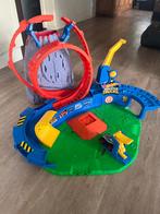 Hotweels monstertruckbaan met bijhorende autootjes!, Racebaan, Ophalen of Verzenden, Zo goed als nieuw, Hot Wheels