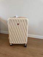 Charm London koffer / Beige/roze / Medium TSA slog, Hard kunststof, 35 tot 45 cm, Ophalen, 60 tot 70 cm