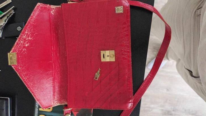 Sudhause Rode krokodil Vintage Handtas inclusief sleutel, Sieraden, Tassen en Uiterlijk, Tassen | Damestassen, Gebruikt, Handtas