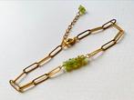 Peridot armband, Ophalen of Verzenden, Goud, Armband, Met edelsteen