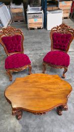 Retro stoelen met salon tafel. Hand Made., Ophalen