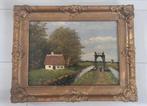 Landschap schilderij, Antiek en Kunst, Kunst | Schilderijen | Klassiek, Ophalen of Verzenden