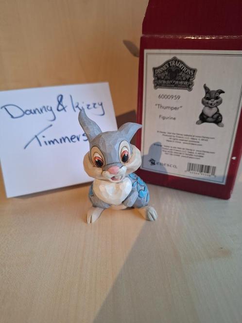 jim shore traditions bambi thumper stampertje 6000959, Verzamelen, Disney, Zo goed als nieuw, Beeldje of Figuurtje, Bambi of Dumbo