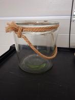 Glazen Windlicht met Touw - 20x18cm, Huis en Inrichting, Woonaccessoires | Kandelaars en Kaarsen, Ophalen of Verzenden, Nieuw