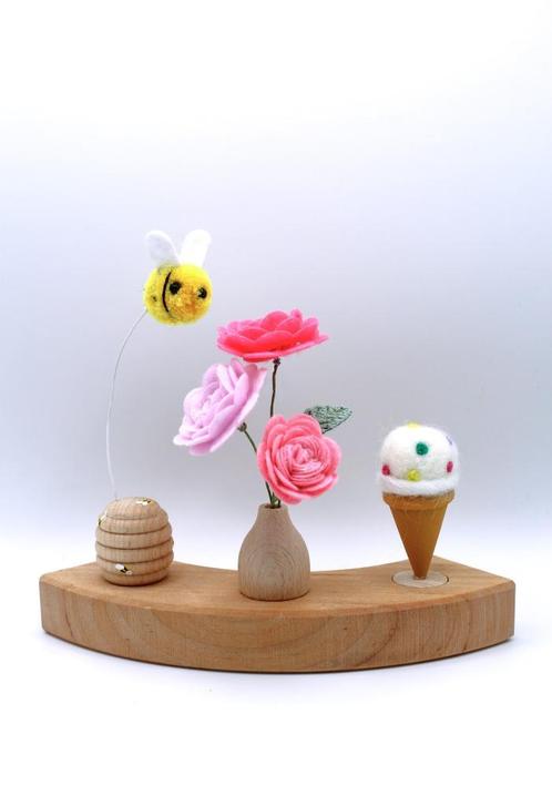Jaarring steker Bloemenvaasje, Kinderen en Baby's, Speelgoed | Houten speelgoed, Nieuw, Overige typen, Ophalen of Verzenden