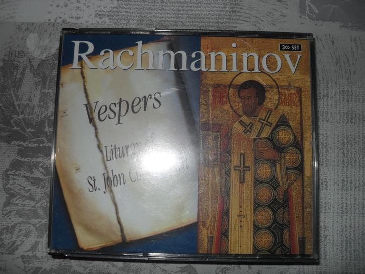 3 CD BOX RACHMANINOV-VESPERS., Cd's en Dvd's, Cd's | Klassiek, Zo goed als nieuw, Vocaal, Romantiek, Met libretto, Boxset, Ophalen of Verzenden