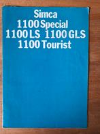 Simca 1100 special, LS, GLS en de Tourist folder brochure, Ophalen of Verzenden, Gelezen, Overige merken