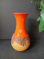 Vintage Jasba Vaas - West-Duits Keramiek, Gebruikt, Oranje, Ophalen of Verzenden, Onbekend