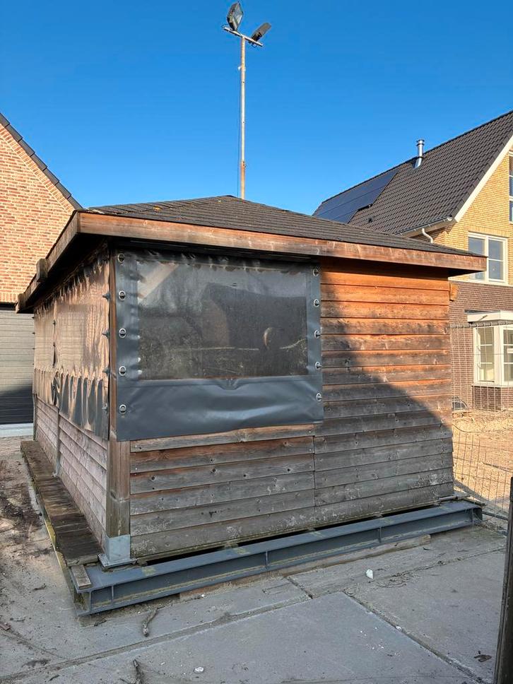 Gebruikte veranda op stalen frame, Tuin en Terras, Bergingen en Tuinkasten, Gebruikt, Overige typen, Hout, Ophalen