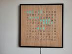 Woordklok 53x53cm, Ophalen of Verzenden, Nieuw, Wandklok