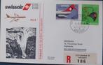 Luchtpost Zwitserland Swiss Air Geneve - Salisbury 1982, Postzegels en Munten, Ophalen of Verzenden, Envelop