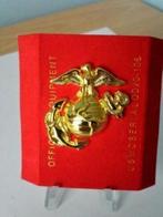 Embleem,Badge,Pet,Kepie,USMC,Goudkleurig, Verzamelen, Militaria | Algemeen, Verzenden, Marine, Amerika, Embleem of Badge