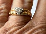 Gouden ring veel diamant 0,25 CT, Sieraden, Tassen en Uiterlijk, Ringen, Verzenden, Zo goed als nieuw, Met edelsteen, Dame