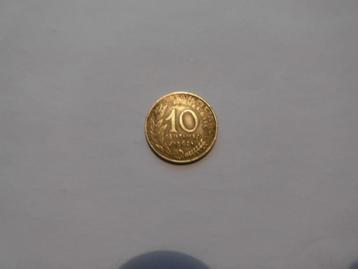 1 munt Frankrijk 10 cent centimes 1962 Zeldzaam jaartal beschikbaar voor biedingen