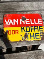 Emaille reclamebord van nelle voor koffie en thee, Ophalen of Verzenden
