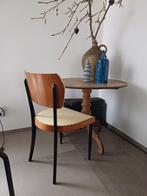 Prachtige gave vintage stoel hout, leer, Hout, Zo goed als nieuw, Eén, Zwart