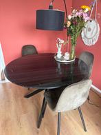 Ronde marmeren eettafel, Ophalen, 100 tot 150 cm, Rond, Zo goed als nieuw