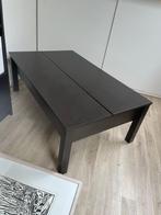 Uitklapbare zwarte salontafel, Huis en Inrichting, Tafels | Salontafels, Teakhout, Minder dan 50 cm, Gebruikt, 100 tot 150 cm