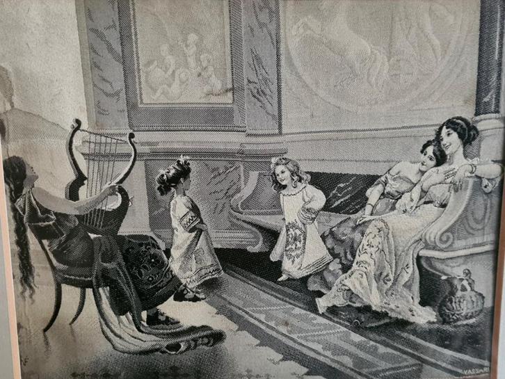 * KIJK * Unieke geweven Schilderij Gobelin naar Emilio Vassa, Antiek en Kunst, Kunst | Schilderijen | Klassiek, Ophalen