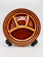 6 bruin geglazuurde vintage fondue gourmet vakjes borden, Ophalen of Verzenden