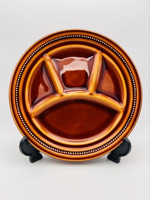 6 bruin geglazuurde vintage fondue gourmet vakjes borden, Antiek en Kunst, Antiek | Servies los, Ophalen of Verzenden