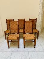 Set van 5 stoelen Audoux & Minet, Ophalen, Riet of Rotan, Gebruikt, Bruin