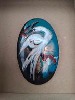 Grote emaille broche kettinghanger, Sieraden, Tassen en Uiterlijk, Antieke sieraden, Ophalen, Overige materialen, Broche