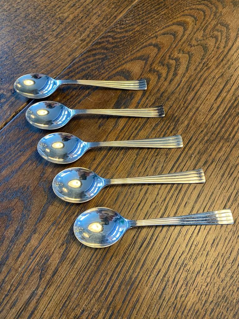 5 verzilverde thee lepeltjes, Ophalen of Verzenden