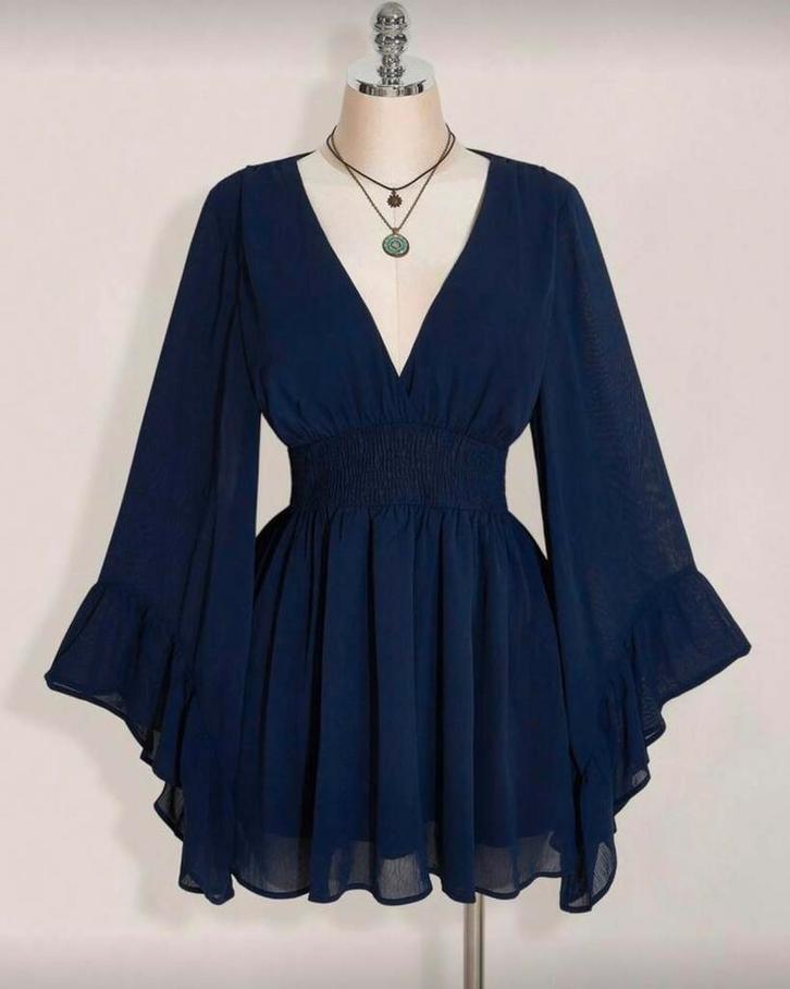 Tuniek Jaleesa Donkerblauw (44-52), Kleding | Dames, Grote Maten, Nieuw, Blouse of Tuniek, Blauw, Verzenden