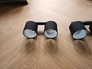 2x Zwarte Dubbele Plafondlamp - Sandra