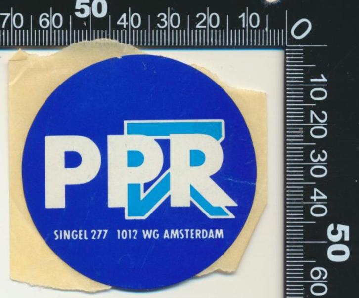 Sticker: PPR - Amsterdam (2), Verzamelen, Stickers, Zo goed als nieuw, Bedrijf of Vereniging, Ophalen of Verzenden