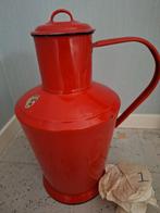Vintage rode emaille waterkan met deksel, Antiek en Kunst, Antiek | Emaille, Ophalen of Verzenden