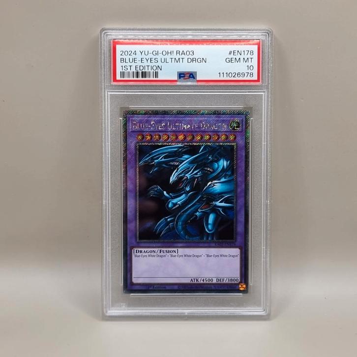 Yu-Gi-Oh! Blue-Eyes Ultimate Dragon PSA 10 Gem Mint, Hobby en Vrije tijd, Verzamelkaartspellen | Yu-gi-Oh!, Nieuw, Losse kaart