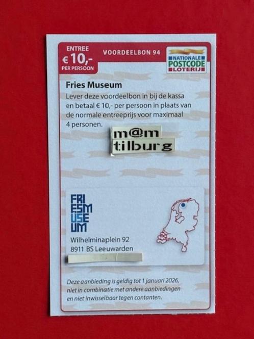 Voordeelbon 94 Fries Museum entree €10,00 per persoon, Tickets en Kaartjes, Musea, Drie personen of meer, Kortingskaart
