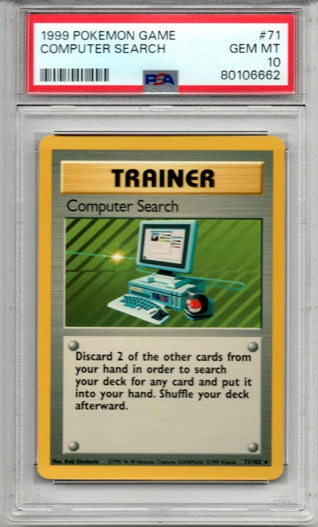 Computer search Psa 10 Base set unlimited, Hobby en Vrije tijd, Verzamelkaartspellen | Pokémon, Zo goed als nieuw, Ophalen of Verzenden