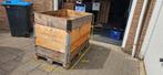 Euro pallet met 4 stuks Opzetrandranden 120x80x97cm, Doe-het-zelf en Verbouw, Kratten en Dozen, Gebruikt, 100 cm of meer, Opvouwbaar