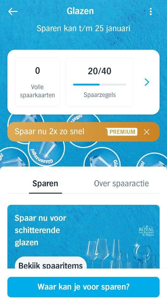 AH Glazenzegels 20 zegels (=½ kaart)., Verzamelen, Supermarktacties, Albert Heijn, Verzenden