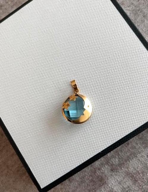 Gouden hanger 14 karaat topaas maan sterren ️, Sieraden, Tassen en Uiterlijk, Kettinghangers, Goud, Met edelsteen, Ophalen of Verzenden