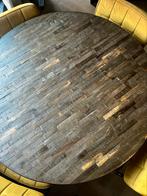 Ronde eettafel met uniek ingelegd blad - Ø120cm, Ophalen, Zo goed als nieuw, Rond, 100 tot 150 cm