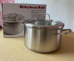 KitchenAid kookpot met glazen deksel 5,7L, Nieuw, Rvs, Keramische plaat, Ophalen