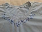 t shirt met geborduurde halslijn, Ophalen of Verzenden, Zo goed als nieuw, Blauw, Korte mouw