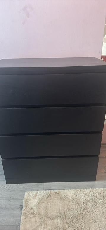 Zwart/bruin Ikea malm lade kast