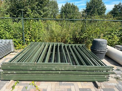 Groen hekwerk ( ca 18 meter), Tuin en Terras, Tuinhekken en Hekwerk, Gebruikt, Spijlenhekwerk, IJzer, Ophalen