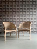 Vintage Giorgetti faux Bamboo rotan stoelen 2 stuks, Gebruikt, Twee, Wit, Ophalen of Verzenden